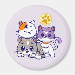 Adorable Trio – Three Cute Cats Magnet