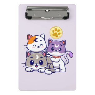 Adorable Trio – Three Cute Cats Mini Clipboard
