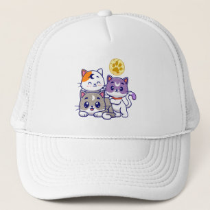 Adorable Trio – Three Cute Cats Trucker Hat