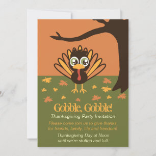 Adorable Turkey Thanksgiving Invitation
