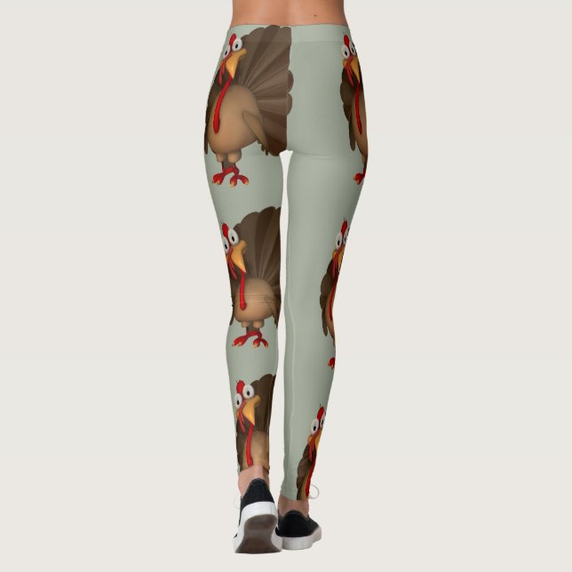 Adorable Turkey Thanksgiving Leggings (Back)