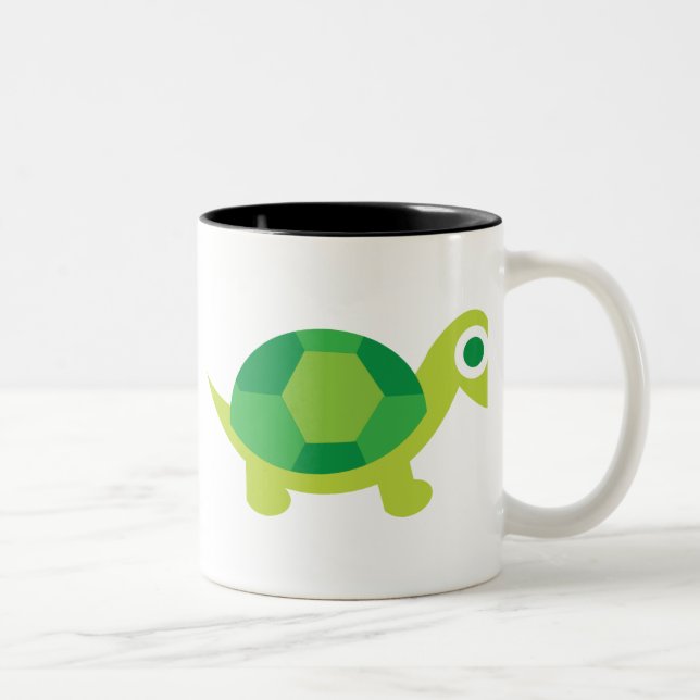 Adorable Turtle Animal-Themed Kitchenware Two-Tone Coffee Mug (Right)