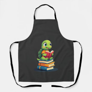 Adorable Turtle Reading Books (1) Apron