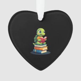 Adorable Turtle Reading Books (1) Ornament