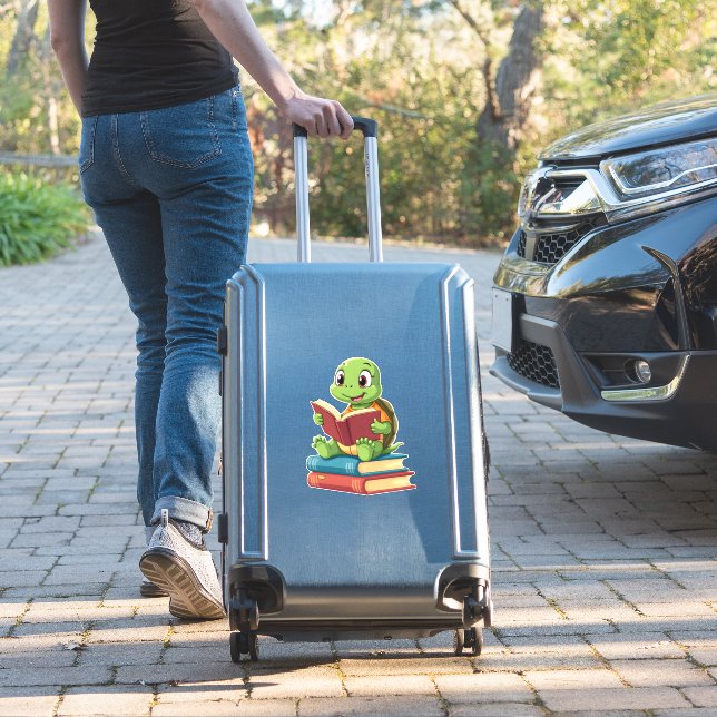 Adorable Turtle Reading Books (2) (Suitcase Insitu)