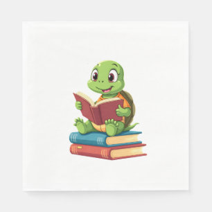 Adorable Turtle Reading Books (2) Napkin