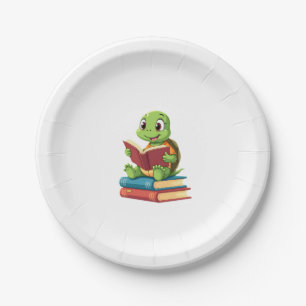 Adorable Turtle Reading Books (2) Paper Plate
