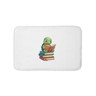 Adorable Turtle Reading Books (3) Bath Mat