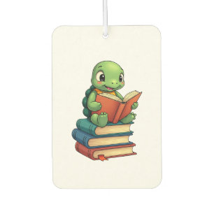 Adorable Turtle Reading Books (3) Car Air Freshener