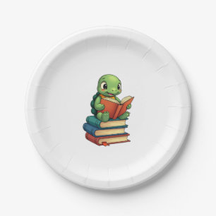 Adorable Turtle Reading Books (3) Paper Plate