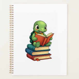 Adorable Turtle Reading Books (3) Planner