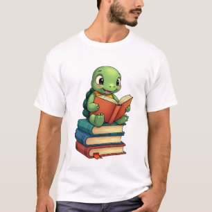 Adorable Turtle Reading Books (3) T-Shirt