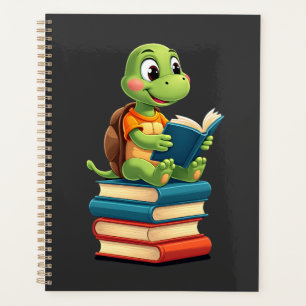 Adorable Turtle Reading Books (4) Planner