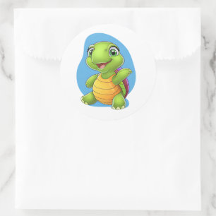 Adorable Turtle Sticker – Cute Cartoon Design 