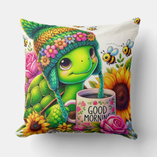 Adorable Turtle with Mug Cushion