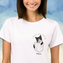 Adorable Tuxedo Cat in Pocket Personalised Name