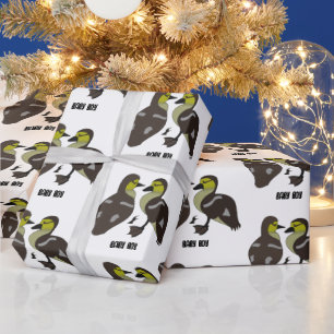 Adorable Twin Baby Duckling Huddling Cartoon Wrapping Paper