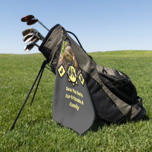 Adorable Twin Ducklings Monogram Photo Golf Towel