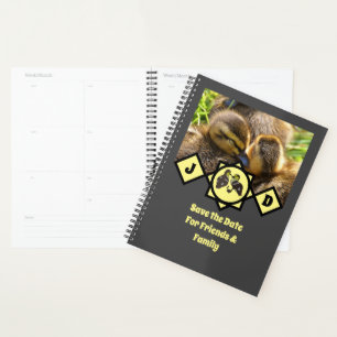 Adorable Twin Ducklings Monogram Photo Planner