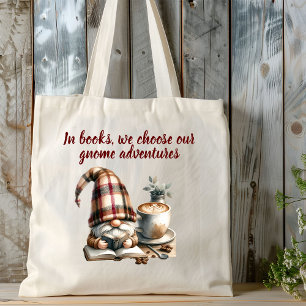 Adorable Two-Tone Watercolor Gnome Gift Tote Bag