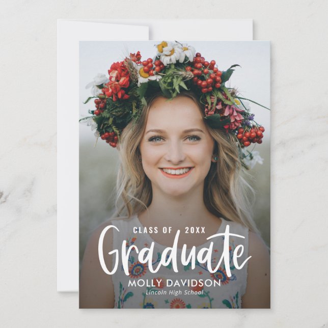 Adorable Type Editable Colour Graduation Invitatio Invitation (Front)