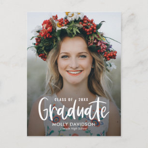 Adorable Type Graduation Announcement Postcard