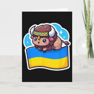 Adorable Ukrainian Bynner Fan Ukraine Flag Cute Bi Card