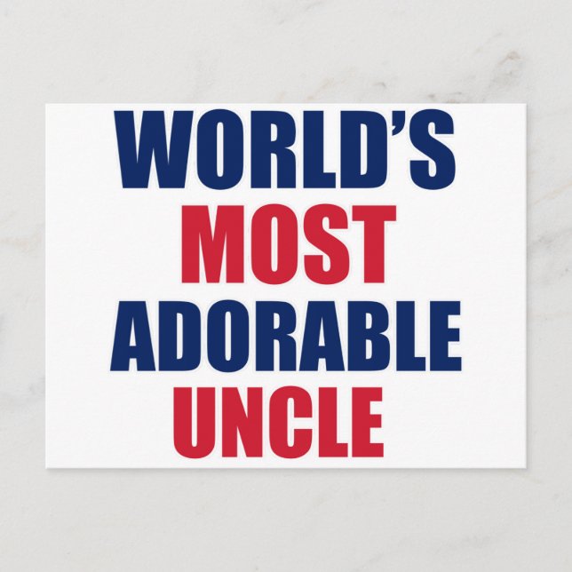Adorable Uncle Postcard (Front)