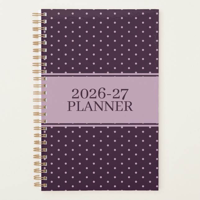 Adorable Undated Polka Dot Pattern Planner (Front)