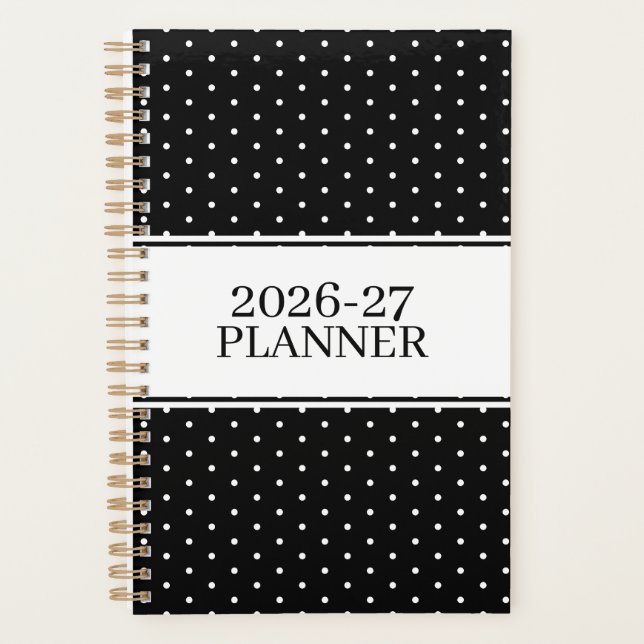 Adorable Undated Polka Dot Pattern Planner (Front)