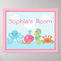 Adorable Under the Sea Pink/Girl Poster/Print