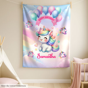Adorable Unicorn Blanket Pink Purple 1st Birthday