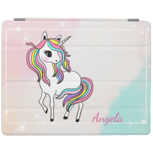 Adorable Unicorn Magical Stars Ombre iPad Cover