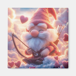 Adorable Valentine's Day Gnome with Bow and Arrow Magnet