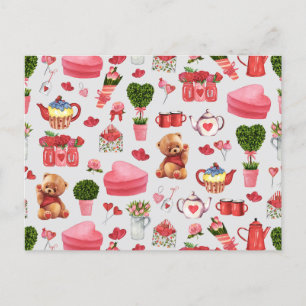 Adorable Valentines Day Stuff Tote Bag Postcard