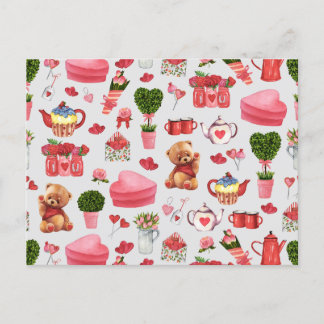 Adorable Valentines Day Stuff Tote Bag Postcard