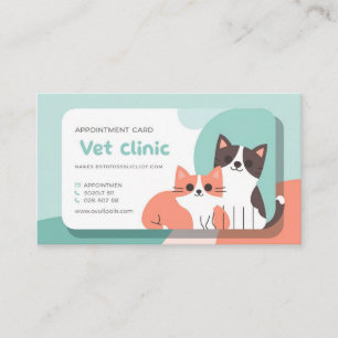 Adorable Vet Clinic Appointment Card - Pet Paws De