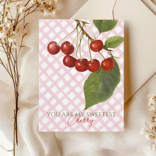 ADORABLE VINTAGE CHERRY CUSTOMIZABLE POSTCARD