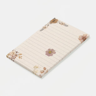 Adorable vintage flowers Brown kraft paper Modern Post-it Notes