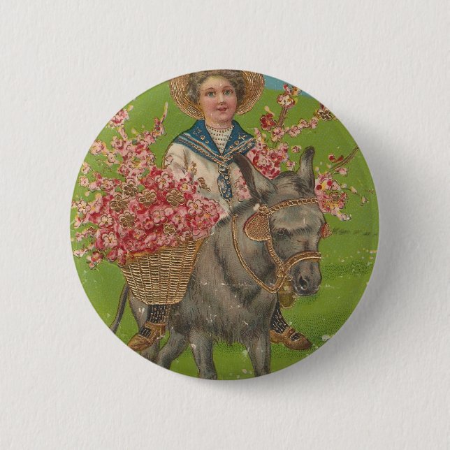 Adorable Vintage Postcard 6 Cm Round Badge (Front)