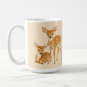 Adorable Vintage Watercolor Deer Fawn Rug Coffee Mug