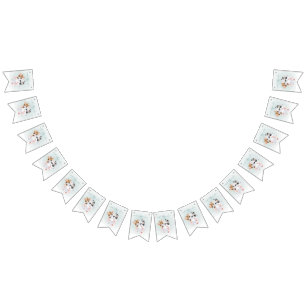 Adorable Virtual Baby Shower Animals with Masks Bunting