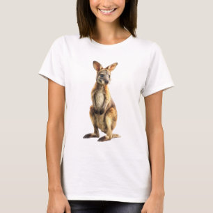 Adorable Wallaby Portrait Fine Art Print T-Shirt