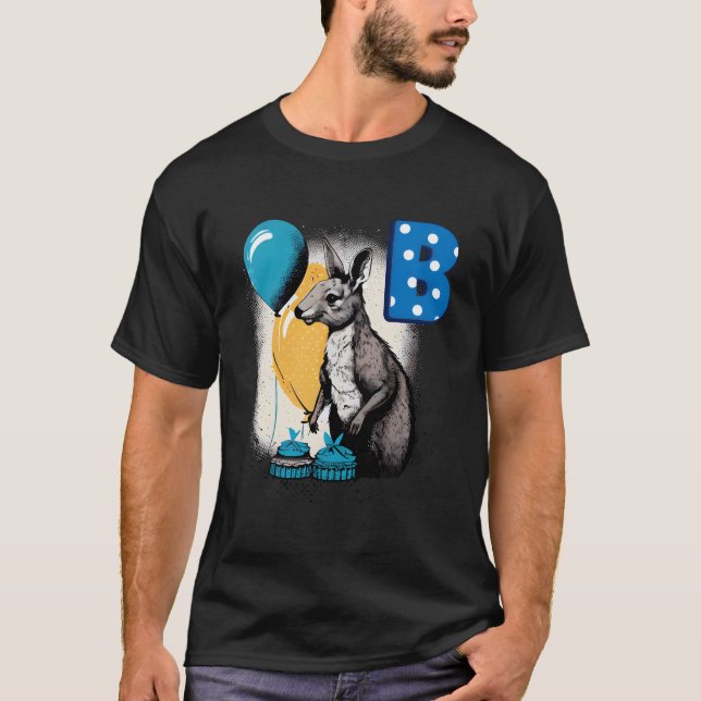 Adorable Wallaby With Capital Initial B T-Shirt (Front)
