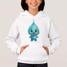 Adorable Water Droplet Cartoon Character – Cute