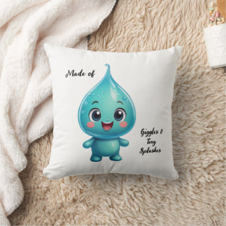 Adorable Water Droplet Cartoon Character – Cute Cushion