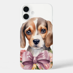 ADORABLE WATERCOLOR BEAGLE PUPPY DOG iPhone 16 PLUS CASE