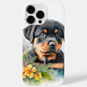 ADORABLE WATERCOLOR BLACK TAN ROTWEILLER DOG Case-Mate iPhone 14 PRO MAX CASE