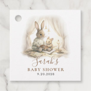 Adorable Watercolor Bunny Baby Shower Gift Favour Tags