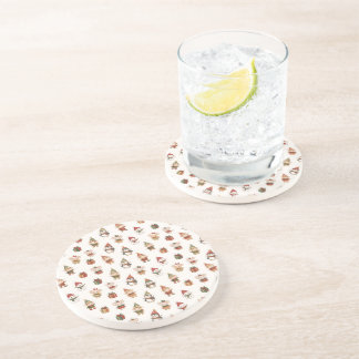 Adorable Watercolor Christmas Design - Elves Pengu Coaster